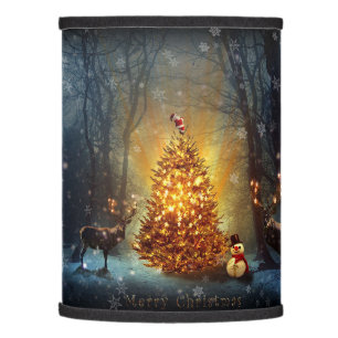 Bucks with Lighted Antlers & Christmas Tree Lamp Shade