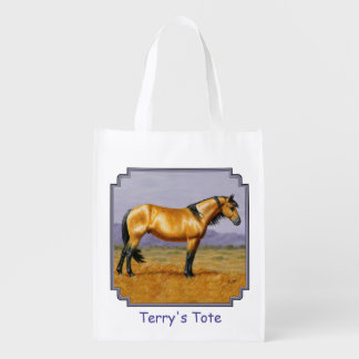 Bucksin Wild Horse Mustang Stallion Grocery Bag