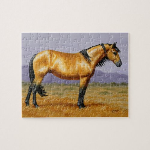 Bucksin Wild Horse Mustang Stallion Jigsaw Puzzle