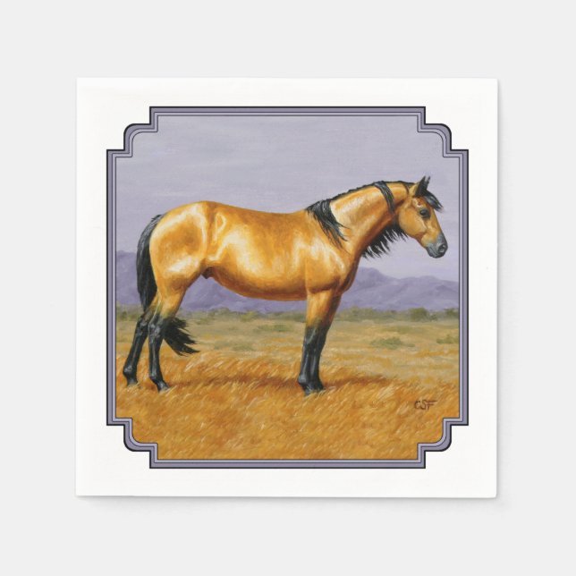 Bucksin Wild Horse Mustang Stallion Napkins (Front)