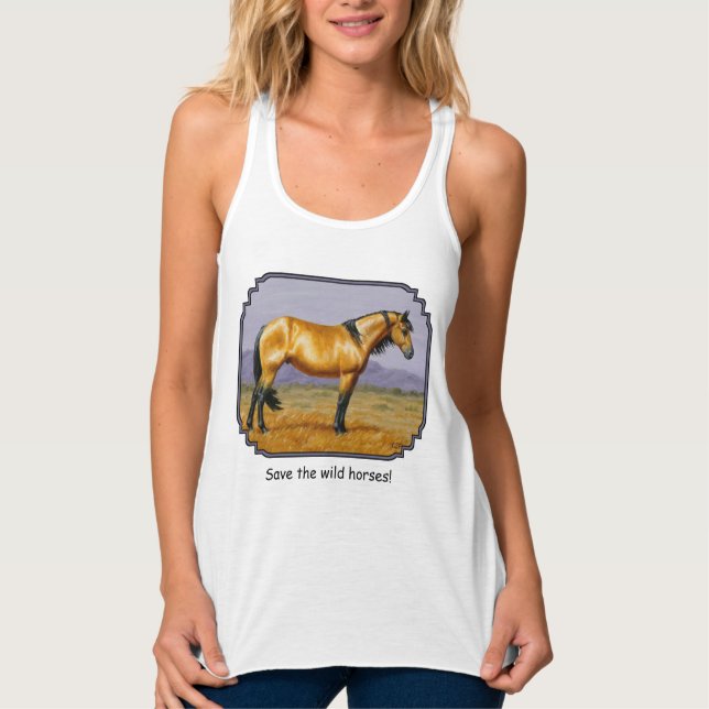 Bucksin Wild Horse Mustang Stallion Tank Top (Front)