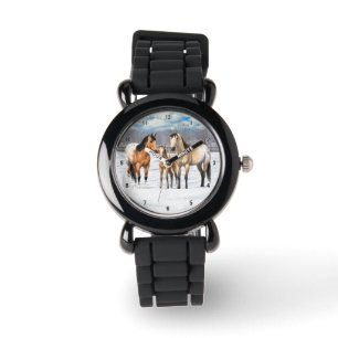 Buckskin Appaloosa Horses In Snow Watch