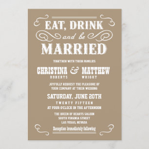 Buckskin Beige Old West Wedding Invitations