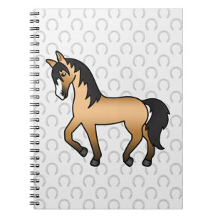 Buckskin Color Horse Cartoon Illustration Notebook