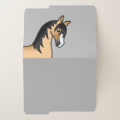 Buckskin Cute Cartoon Trotting Horse Illustration File Folder (Outside Left)