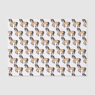 Buckskin Cute Cartoon Trotting Horse Pattern Tissue Paper