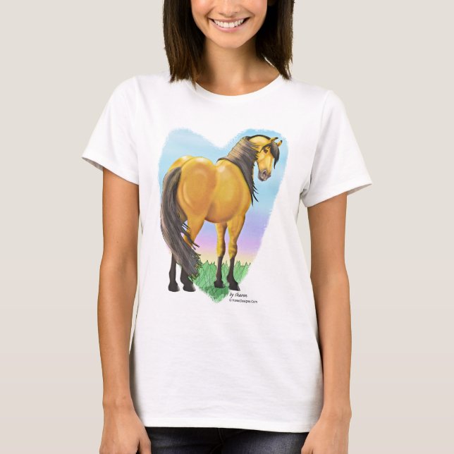 Buckskin Dun Horse Heart T-Shirt (Front)