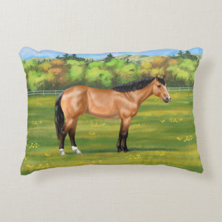 Buckskin Dun Quarter Horse Accent Pillow