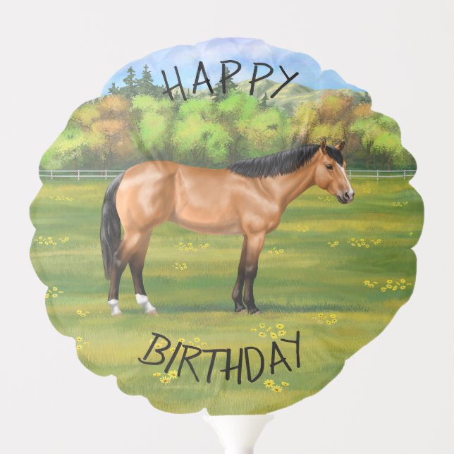 Buckskin Dun Quarter Horse Balloon (Front)