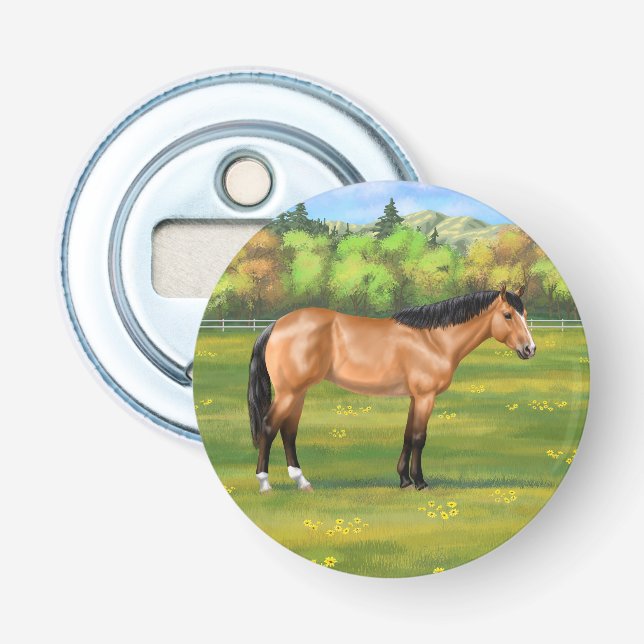 Buckskin Dun Quarter Horse Bottle Opener (Front)