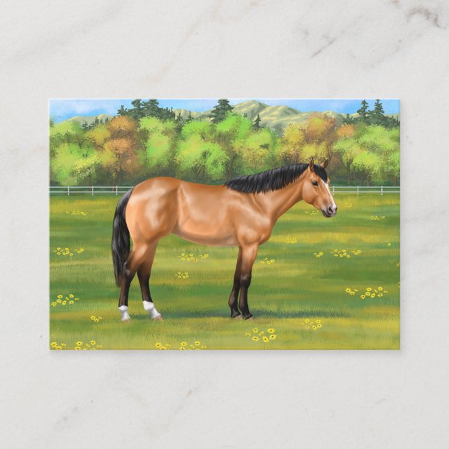 Buckskin Dun Quarter Horse Business Card (Front)