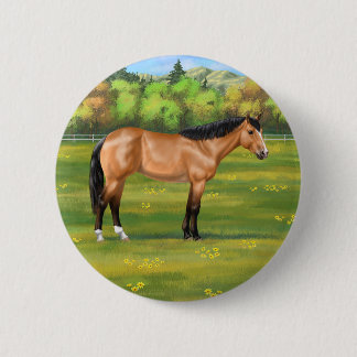 Buckskin Dun Quarter Horse Button