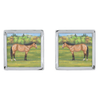 Buckskin Dun Quarter Horse Cufflinks