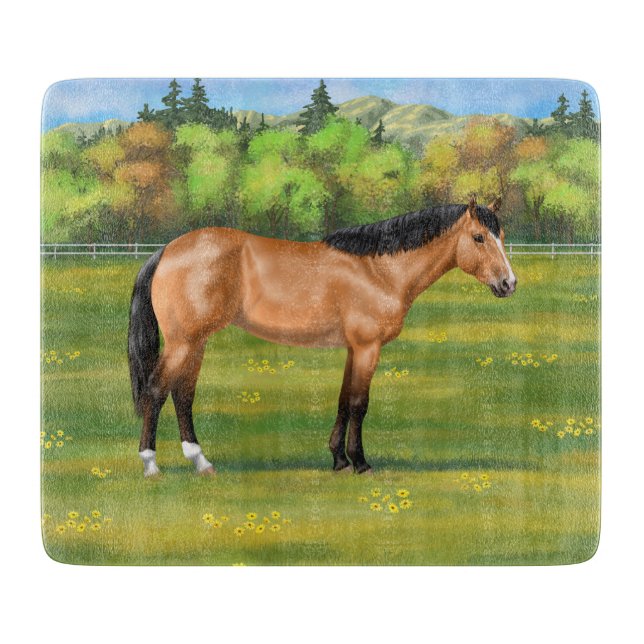 Buckskin Dun Quarter Horse Cutting Board (Front)