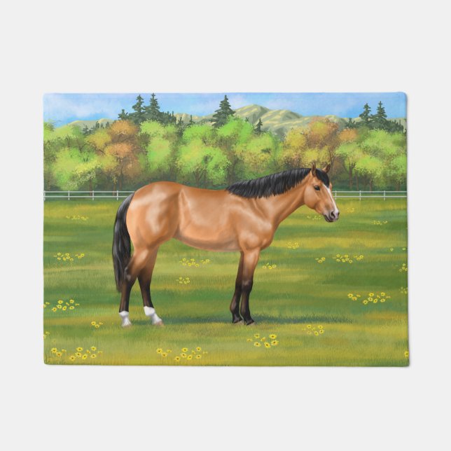 Buckskin Dun Quarter Horse Doormat (Front)