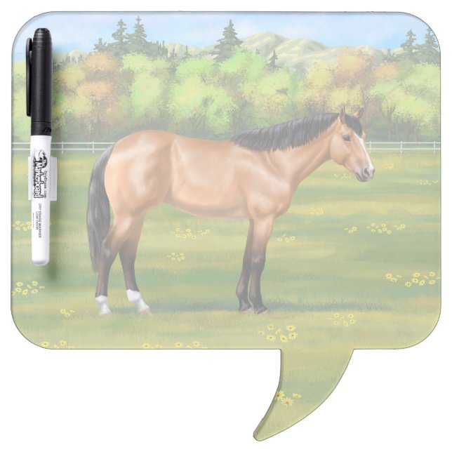 Buckskin Dun Quarter Horse Dry Erase Board (Front)