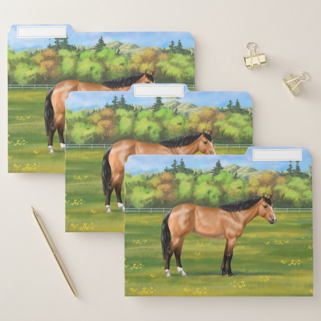 Buckskin Dun Quarter Horse File Folder (Set)