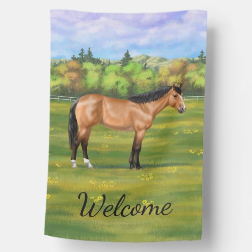 Buckskin Dun Quarter Horse House Flag