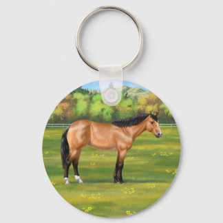 Buckskin Dun Quarter Horse Keychain