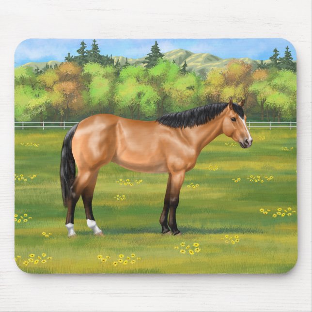 Buckskin Dun Quarter Horse Mouse Pad (Front)