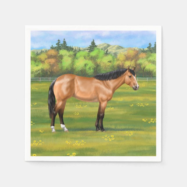 Buckskin Dun Quarter Horse Napkins (Front)