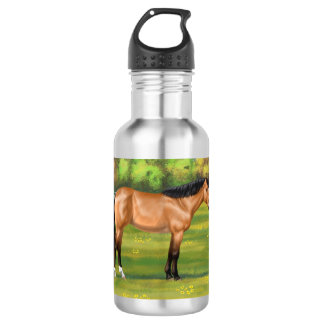 Buckskin Dun Quarter Horse Stainless Steel Water Bottle