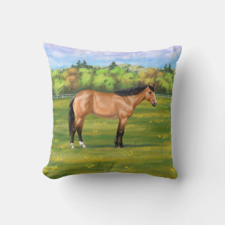 Buckskin Dun Quarter Horse Throw Pillow
