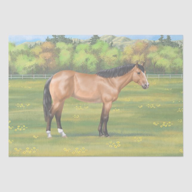 Buckskin Dun Quarter Horse Tissue Paper (Front)