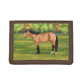 Buckskin Dun Quarter Horse Trifold Wallet