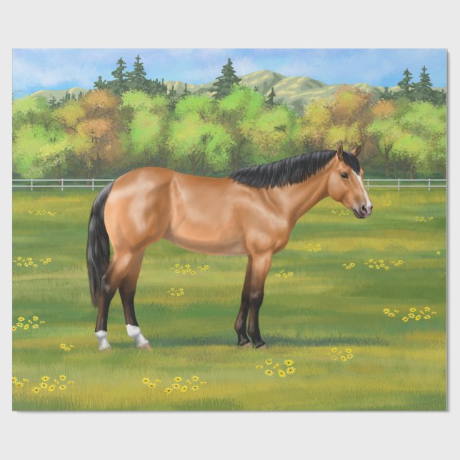 Buckskin Dun Quarter Horse Wrapping Paper (Flat)
