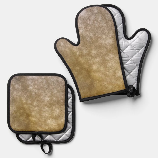 Buckskin Horse Dapples Coat Pattern Oven Mitt & Pot Holder Set (Front/Back)