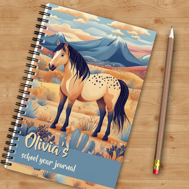 Buckskin Horse Desert Mountains Journaling Girls Notebook (Buckskin Horse Desert Mountains Journaling Notebook - Personalize front and back for gift giving.)
