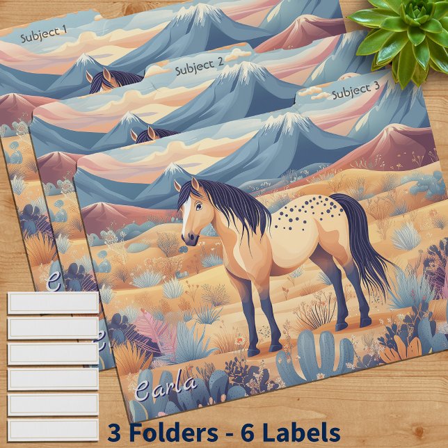 Buckskin Horse Girl Cactus Personalized File Folder (Buckskin Horse Girl Cactus Personalized File Folder)