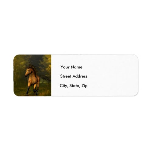 Buckskin Horse in the Forest _ Address Labels