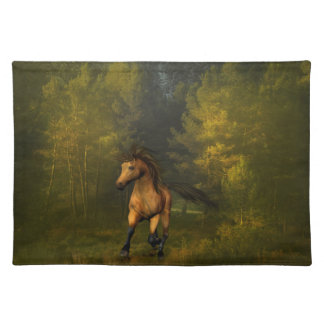 Buckskin Horse in the Forest Place Mat