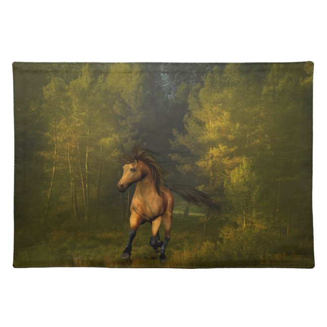 Buckskin Horse in the Forest Place Mat (Front)