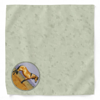 Buckskin Horse Mustang Stallion Sage Green Bandana