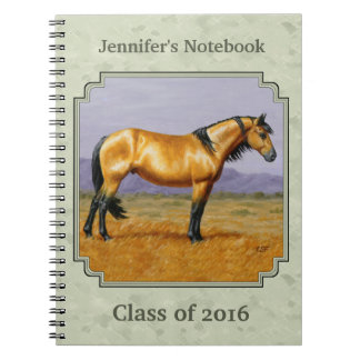 Buckskin Horse Mustang Stallion Sage Green Notebook