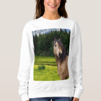 Buckskin Horse Sweatshirt by PaintedDreamsDesigns at Zazzle