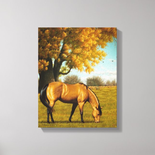 Buckskin Horse with Fall Colors Canvas (Front)