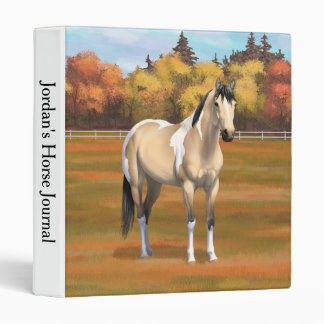 Buckskin Pinto Dun Paint Horse Staillion 3 Ring Binder