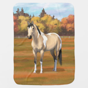 Buckskin Pinto Dun Paint Horse Staillion Baby Blanket