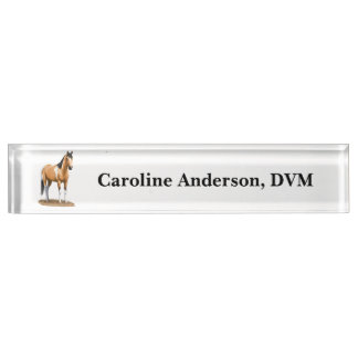 Buckskin Pinto Dun Paint Horse Staillion Desk Name Plate