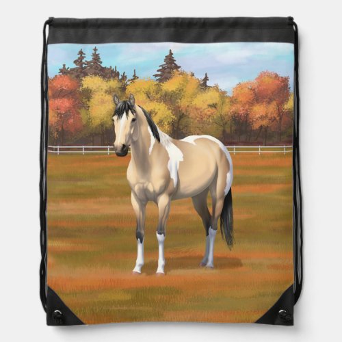 Buckskin Pinto Dun Paint Horse Staillion Drawstring Bag