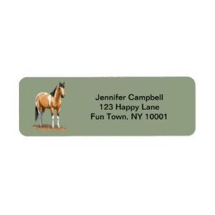 Buckskin Pinto Dun Paint Horse Staillion Label