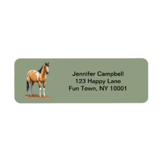 Buckskin Pinto Dun Paint Horse Staillion Label