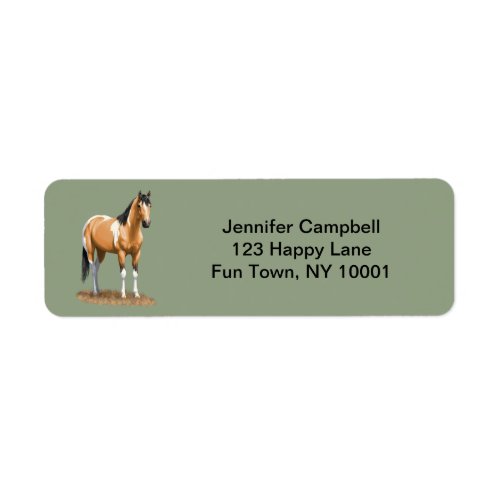 Buckskin Pinto Dun Paint Horse Staillion Label