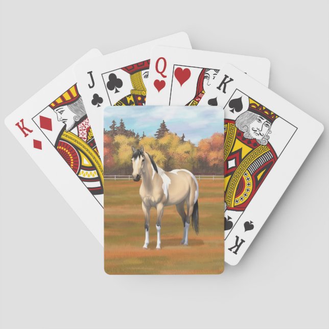 Buckskin Pinto Dun Paint Horse Staillion Poker Cards (Back)