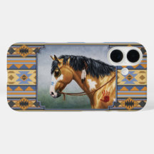 Buckskin Pinto Horse Southwest Indian Design
