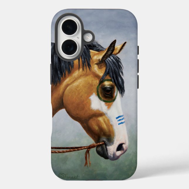 Buckskin Pinto Native American War Horse Case-Mate iPhone Case (Back)